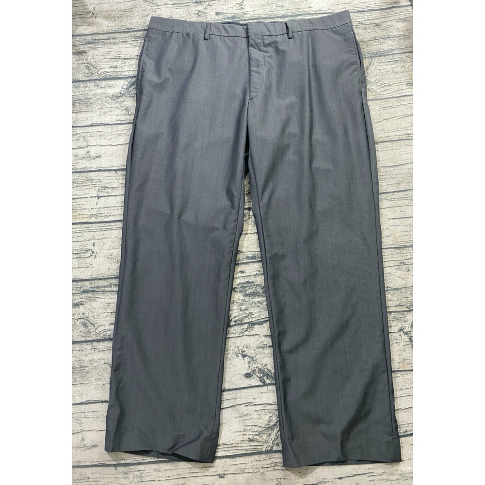 Burberry London 56 (Fits 39") Vtg Dress Slacks Pants Gray Straight‎ Flat Front